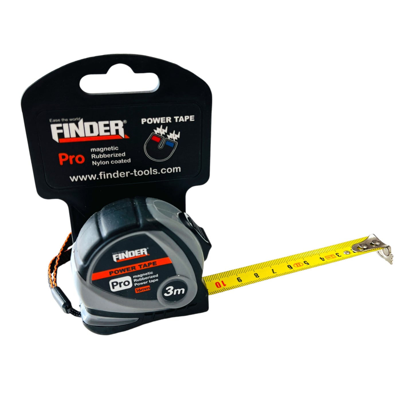 3metre Finder PRO Nylon Magnetic Measuring Tape Metric Shock-Resistant Measure