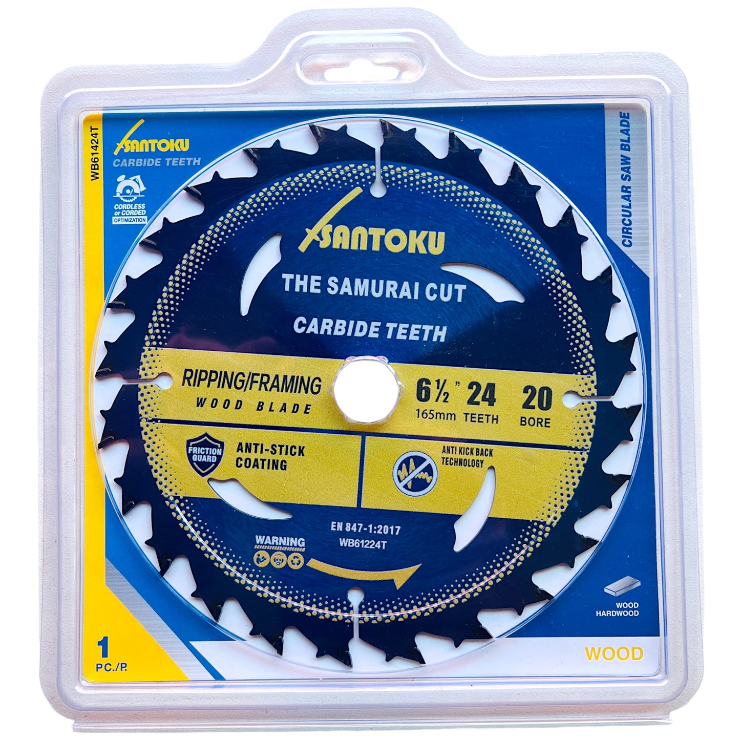 Santoku 6 1/2" (165mm) x 24Teeth WOOD Cut Circular Saw Blade Ripping / Framing