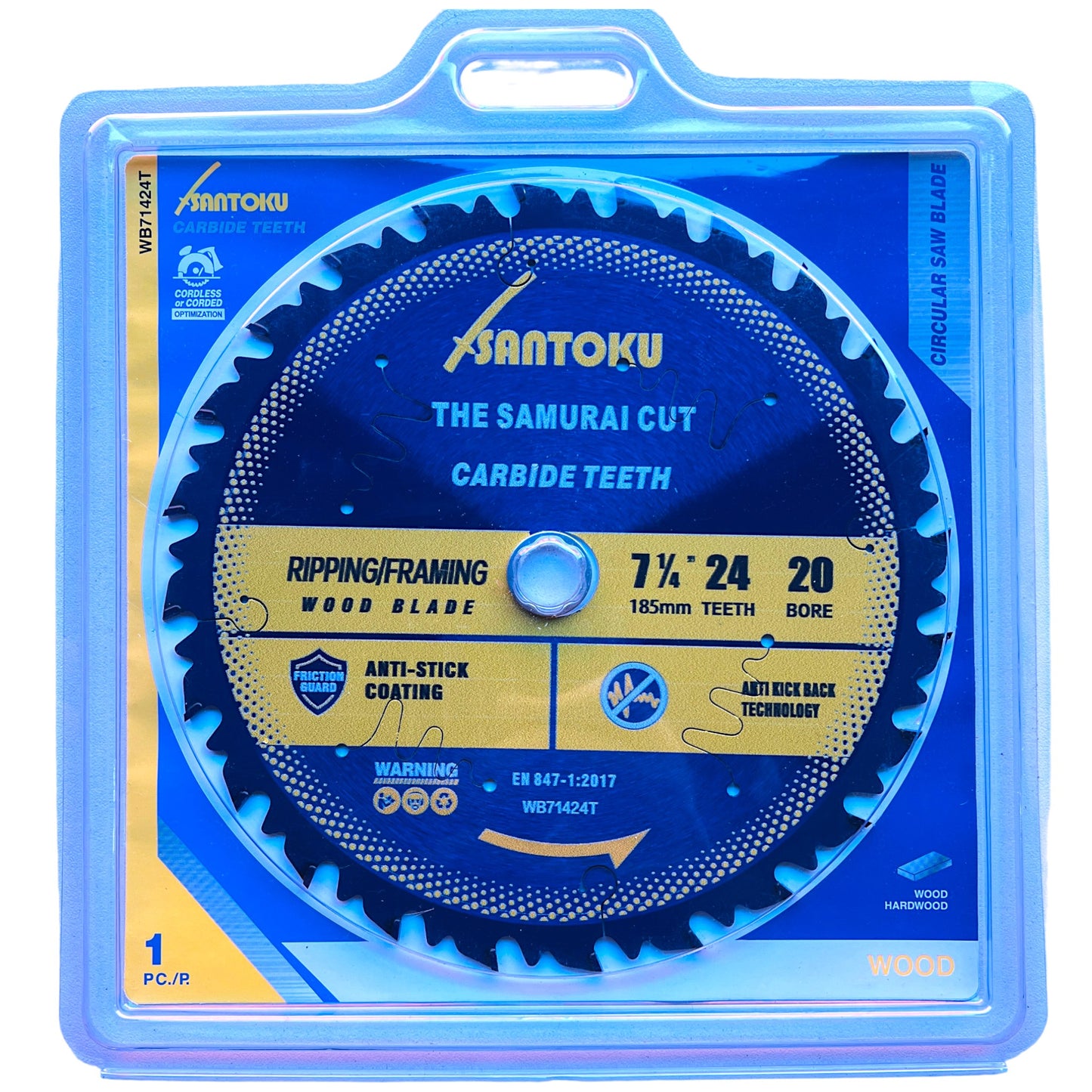 Santoku 7 1/4" (185mm) x 24Teeth WOOD Cut Circular Saw Blade Ripping / Framing