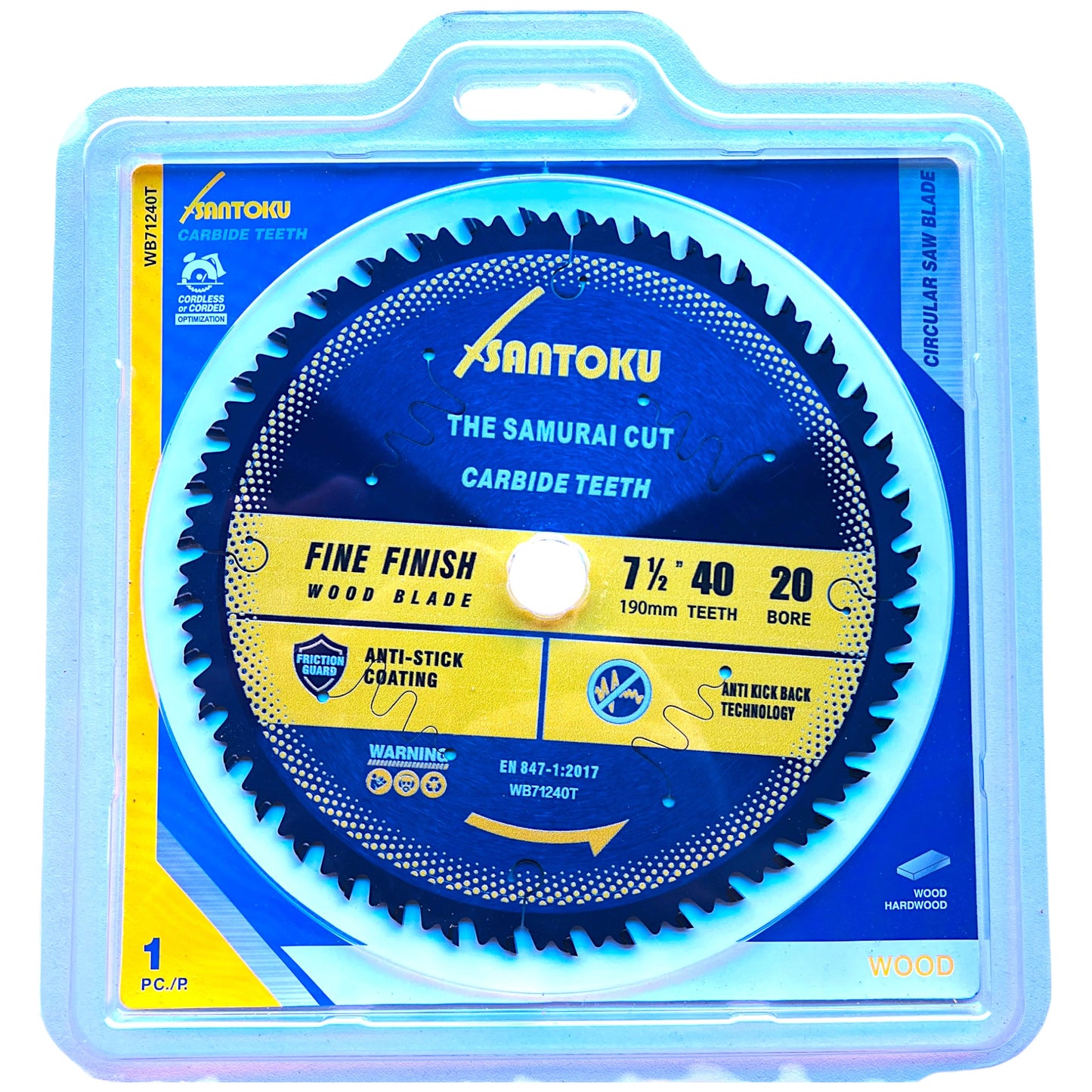 Santoku 7 1/2" (190mm) x 40Teeth WOOD Cut Circular Saw Blade FINE CUTTING