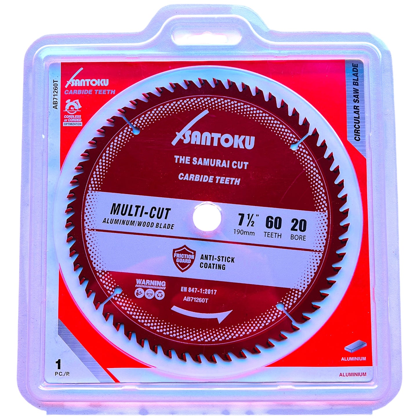 Santoku 7 1/2" (190mm) x 60Teeth ALUMINIUM Cutting Circular Saw Blade