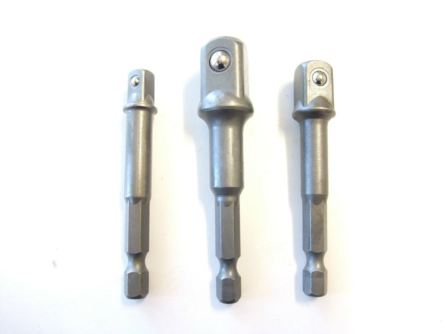 3pc power drill extension bar Socket set 1/4" 3/8" 1/2" adapter driver bits