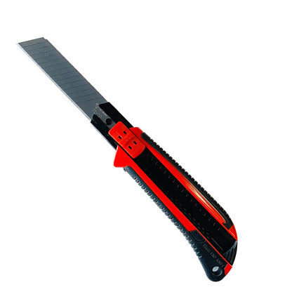 Utility Knife ( 25mm ) Long Snap Off Blade , Retractable Box Cutter Rubber Grip