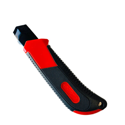 Utility Knife ( 25mm ) Long Snap Off Blade , Retractable Box Cutter Rubber Grip