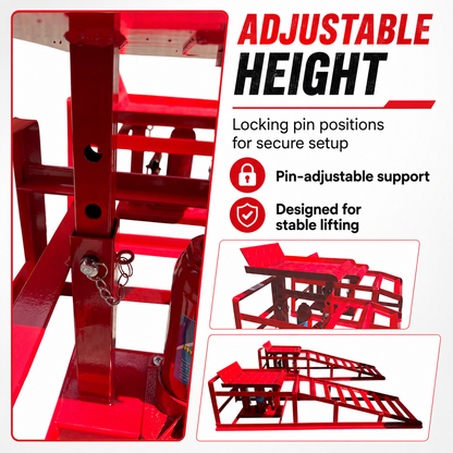 3 Tonne Hydraulic Car Ramp Set with Bottle Jack Lift
