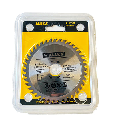 ALLKA 4 1/2" (115mm) x 40 Teeth WOOD Cutting Circular Saw Blade Wood + PVC