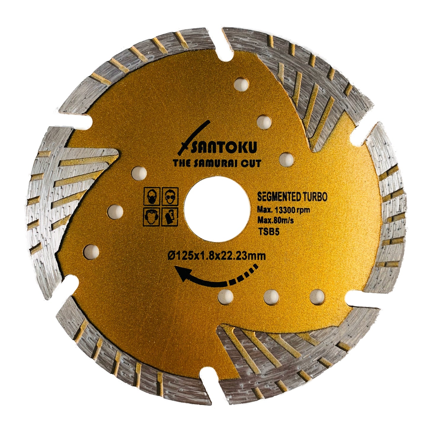 5' (125mm) SANTOKU HYBRID TURBO-SEGMENTED Diamond Blade for Brick ,Concrete +