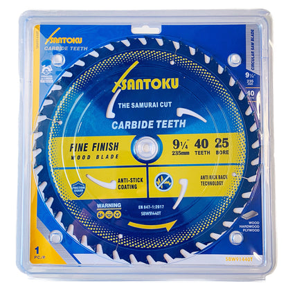 Santoku 9 1/4" (235mm) x 40Teeth WOOD Cutting Circular Saw Blade Fine-Finish