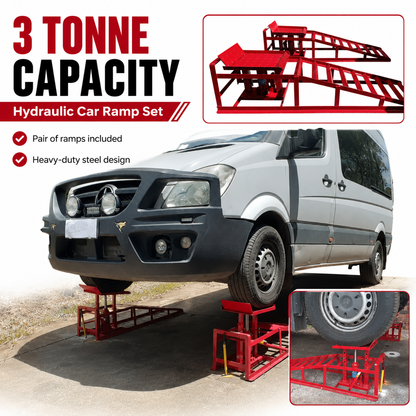 3 Tonne Hydraulic Car Ramp Set with Bottle Jack Lift