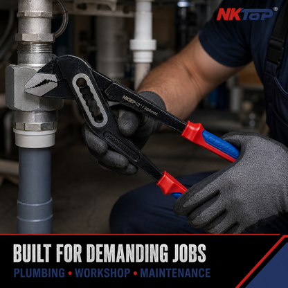 NKTOP 12" 304mm German Style Multigrip Water Pump Pliers 7 Position