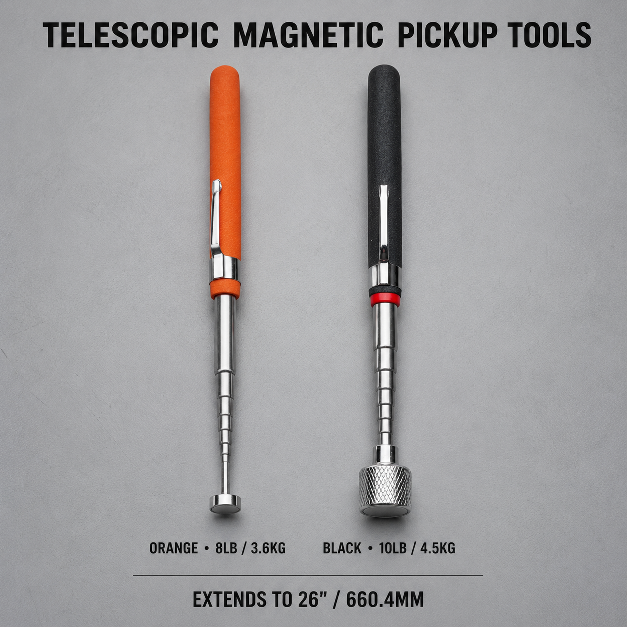 Telescopic Magnetic Pickup Tool 8lb or 10lb Extendable to 26"