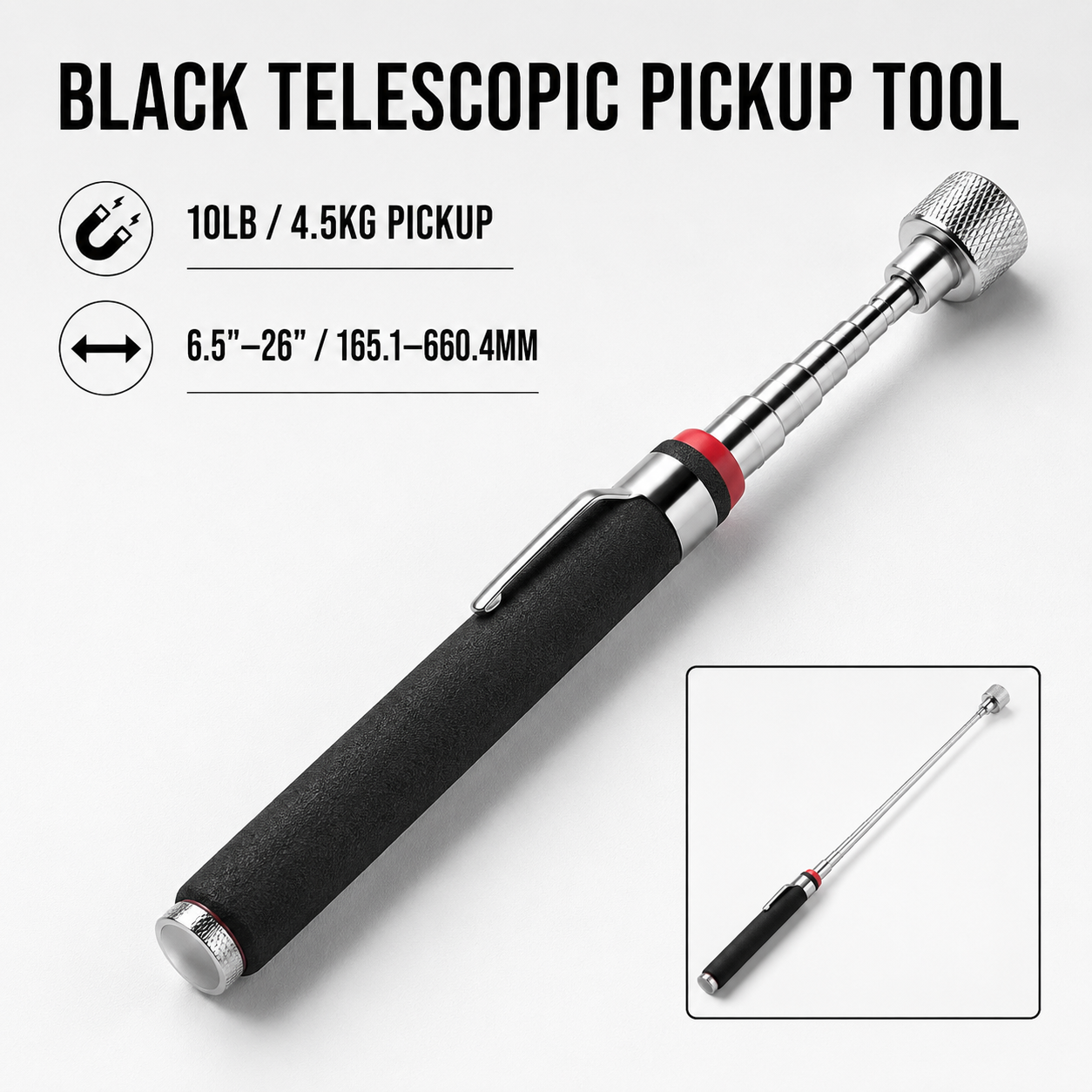 Telescopic Magnetic Pickup Tool 8lb or 10lb Extendable to 26"