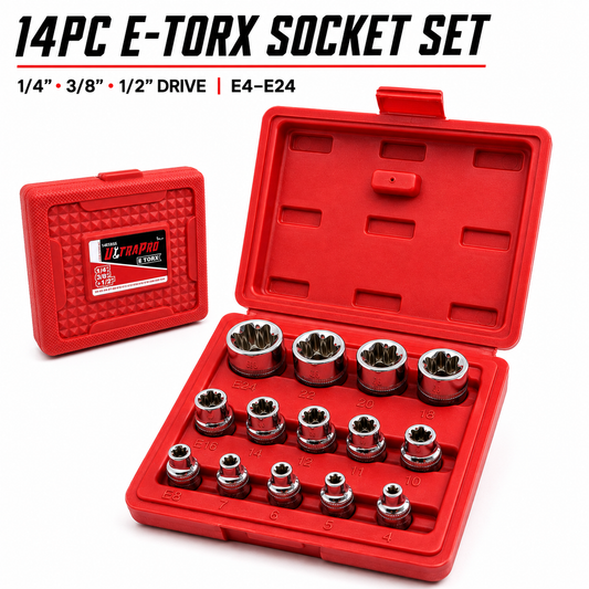 ULTRAPRO 14-Piece E-Torx Socket Set – E4–E24 | 1/4", 3/8" & 1/2" Drive