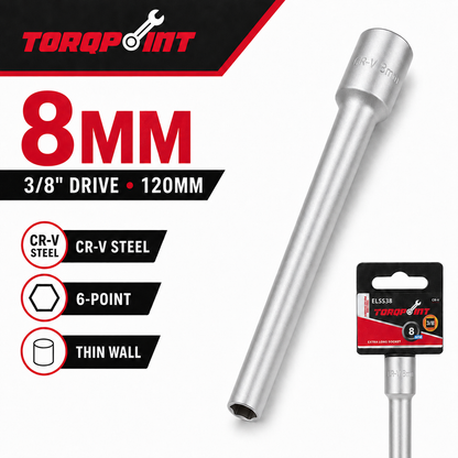 Torqpoint 3/8" Drive 120mm Extra Long Deep Socket 6-Point 8/10/12mm