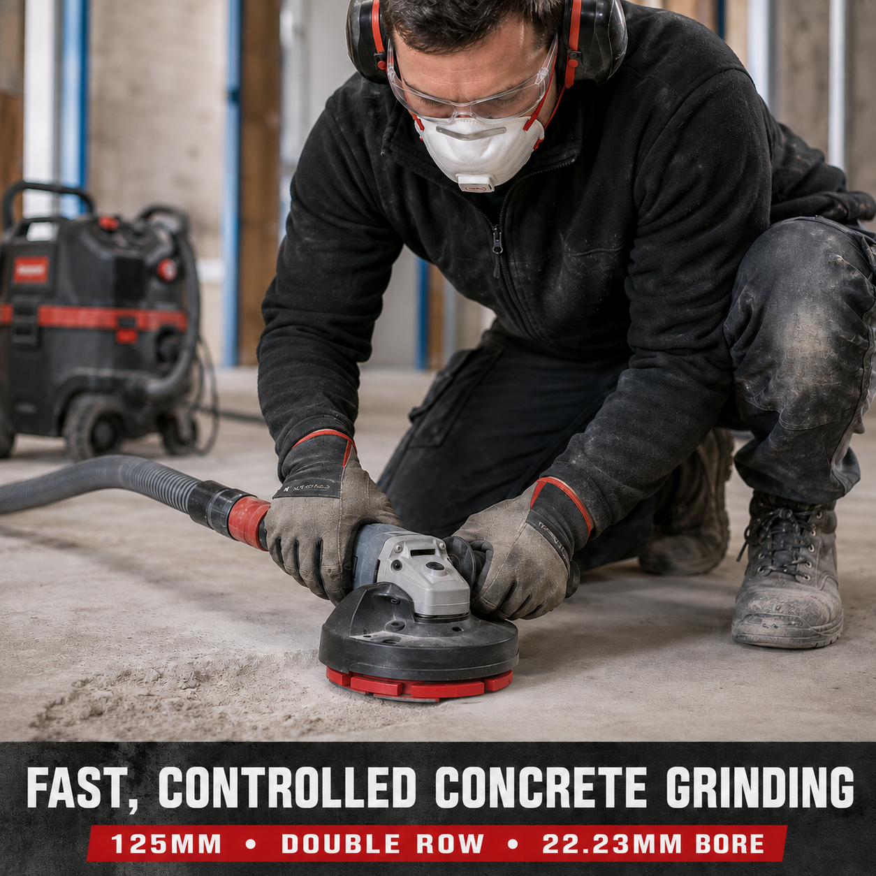 NKTOP 125mm 5" Double Row Diamond Concrete Grinding Cup Wheel 22.23mm