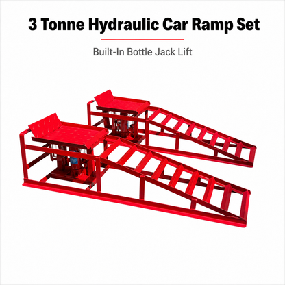 3 Tonne Hydraulic Car Ramp Set with Bottle Jack Lift