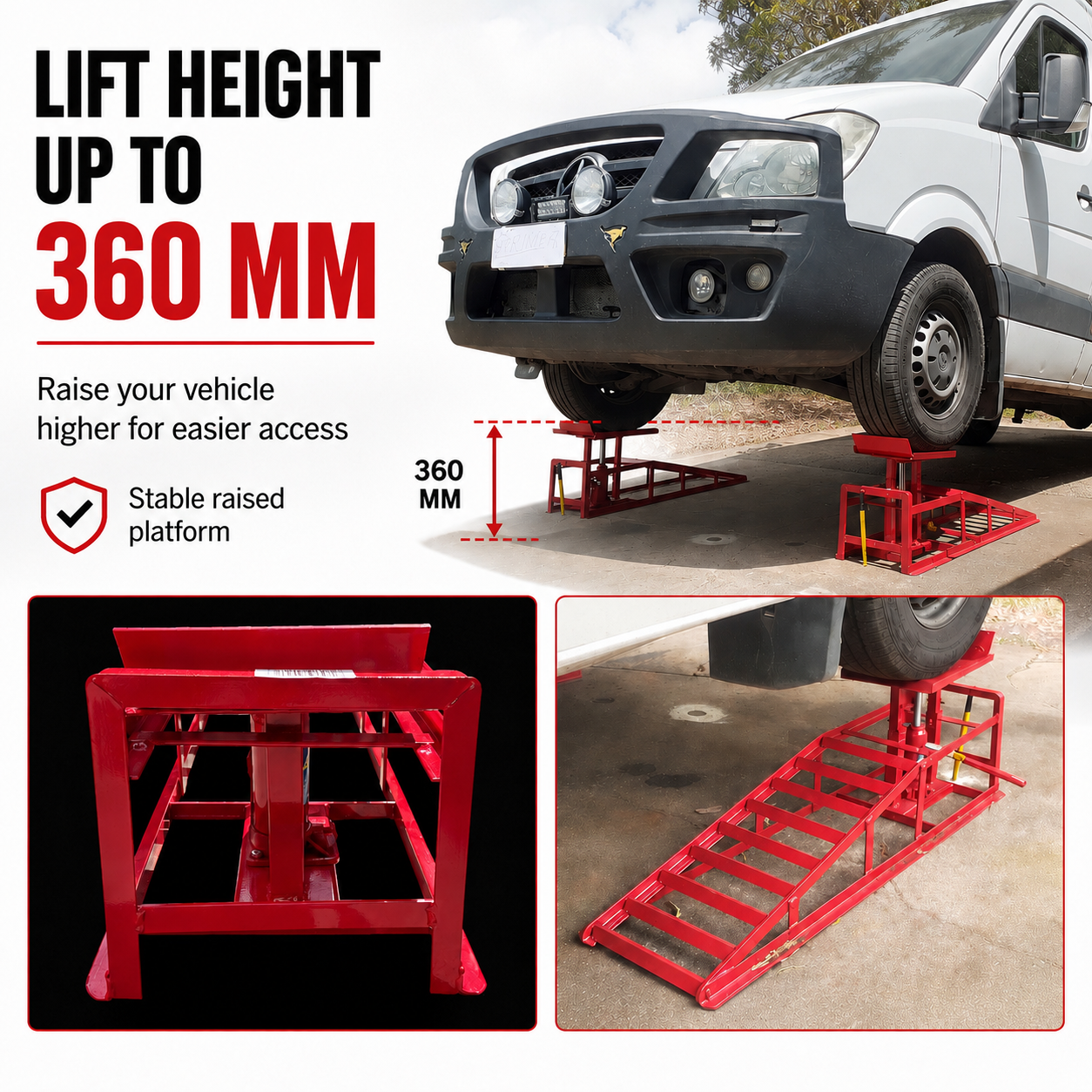 3 Tonne Hydraulic Car Ramp Set with Bottle Jack Lift