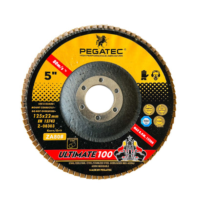 5" (125mm) Flap Disc, Abrasive Flap Wheel , Sanding Disc 60/80 Grit Type 29