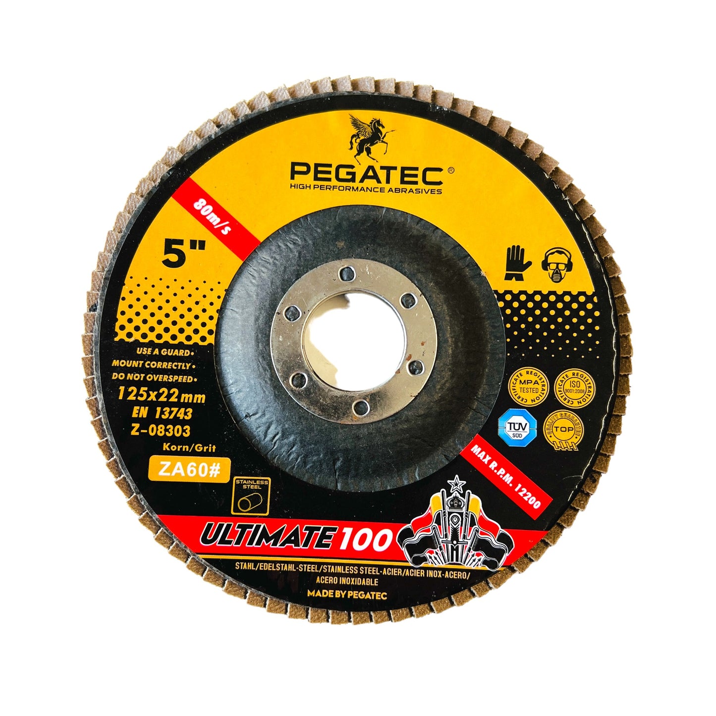 5" (125mm) Flap Disc, Abrasive Flap Wheel , Sanding Disc 60/80 Grit Type 29