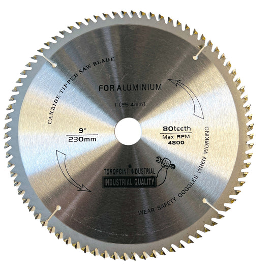 9" (230mm) x 80 Teeth Aluminium Cutting Circular Saw Blade + wood + PVC TCT