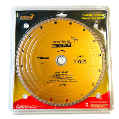 9" (230mm) TURBO Diamond Blade for Stone , Brick , Concrete , Masonry