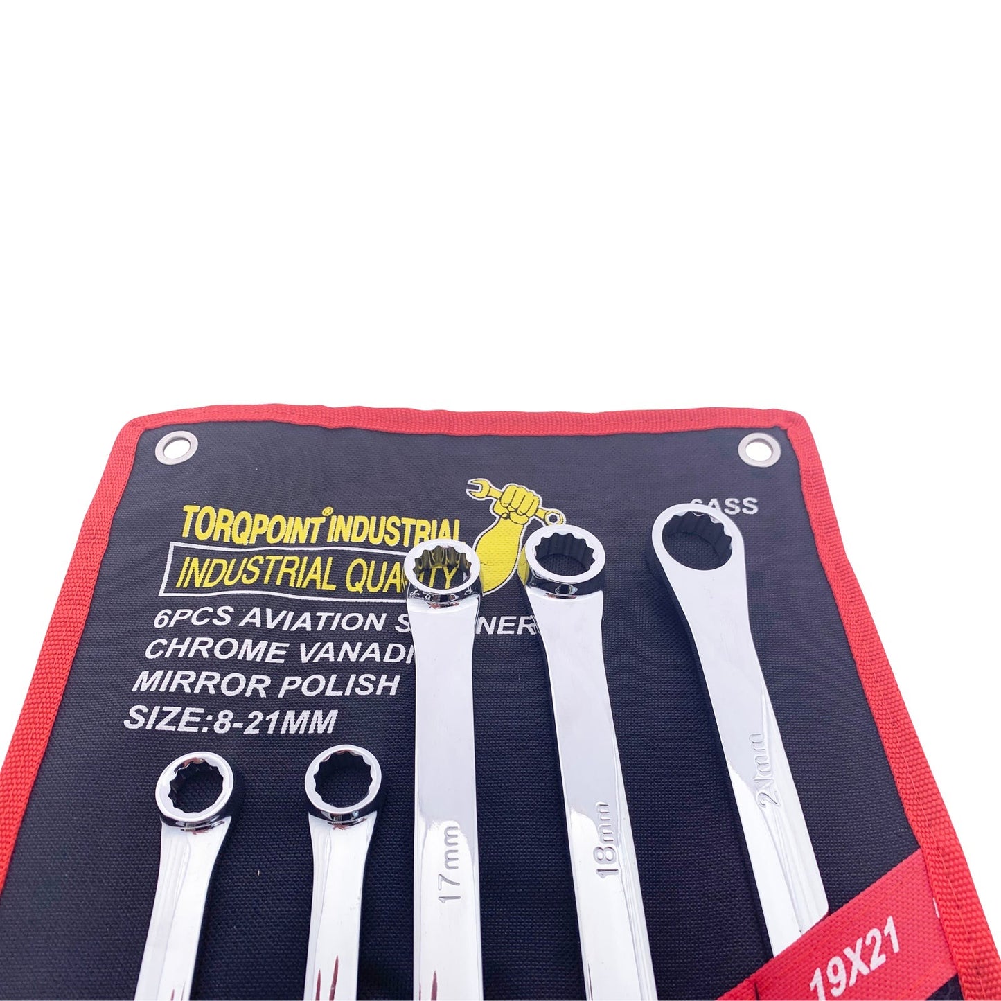 6PCS Aviation Spanner Set , Extra long Double Ring 8-19mm