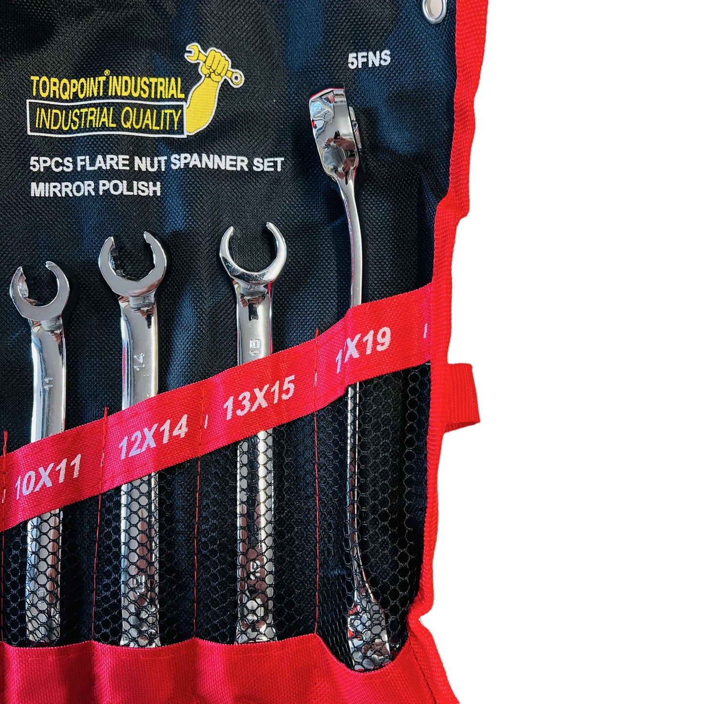 5pcs Double Ended Flare Nut Spanner Set 6-19mm , Line Wrench Spanners