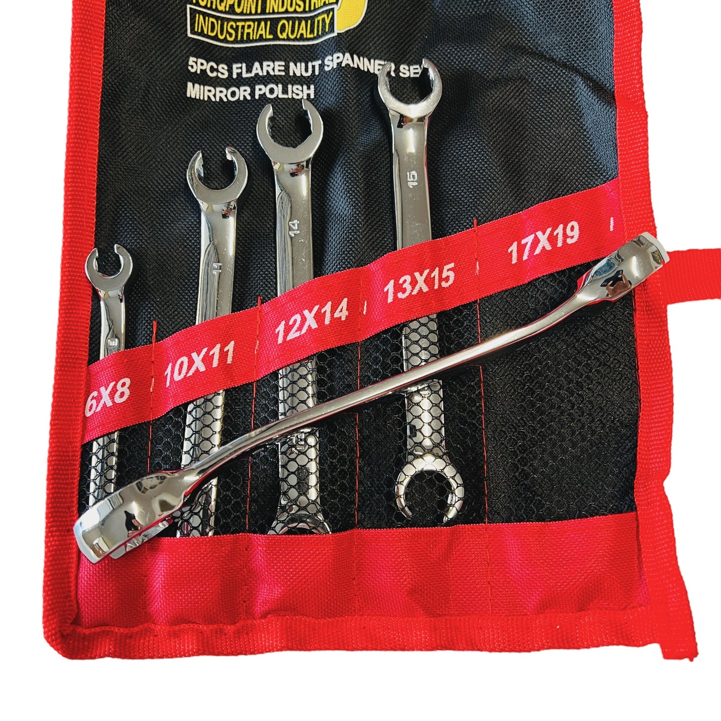 5pcs Double Ended Flare Nut Spanner Set 6-19mm , Line Wrench Spanners