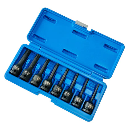 SELTA 8Pcs 1/2" Drive Impact Ribe PolyDrive Bit Socket Set RM5-14mm CR-MO Taiwan