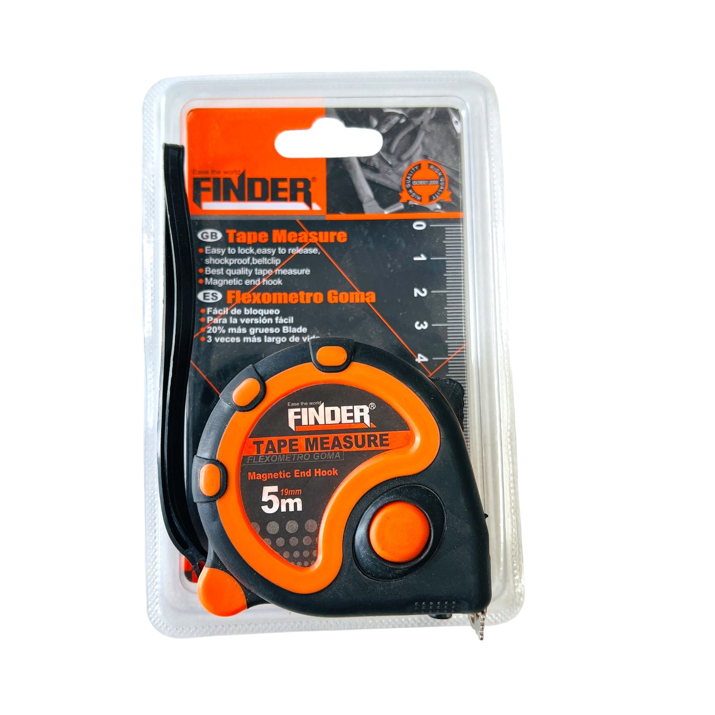 FINDER 5m x 19mm Magnetic Measuring Tape 3-way Locking function , Tape Measure