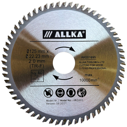 ALLKA 5" (125mm) x 60Teeth WOOD Cut Circular Saw Blade Ultra- Fine Finish