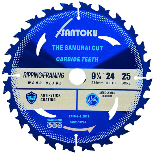 Santoku 9 1/4" (235mm) x 24Teeth WOOD Cut Circular Saw Blade Ripping / Framing
