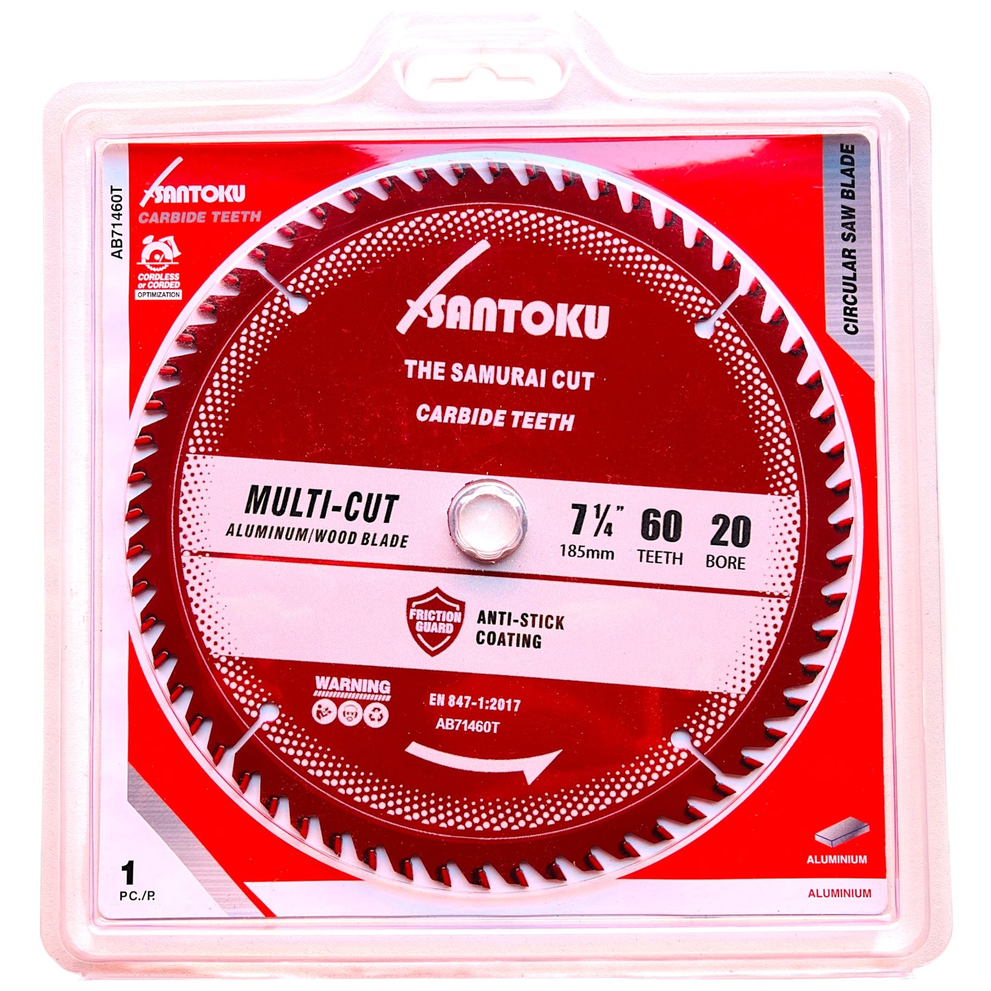 Santoku 7 1/4" (185mm) x 60Teeth ALUMINIUM Cutting Circular Saw Blade