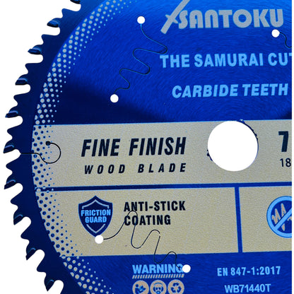 Santoku 7 1/4" (185mm) x 40Teeth WOOD Cut Circular Saw Blade FINE FINISH
