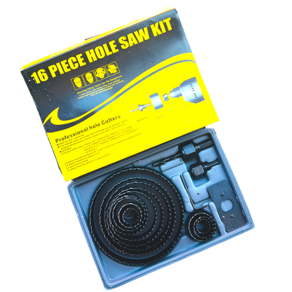 16pcs  Hole Saw Kit, 19mm-127mm  Wood, Plaster , Plastic , Drywall
