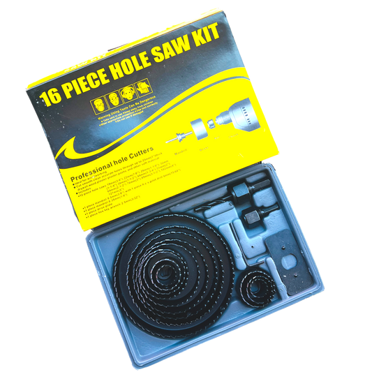 16pcs  Hole Saw Kit, 19mm-127mm  Wood, Plaster , Plastic , Drywall