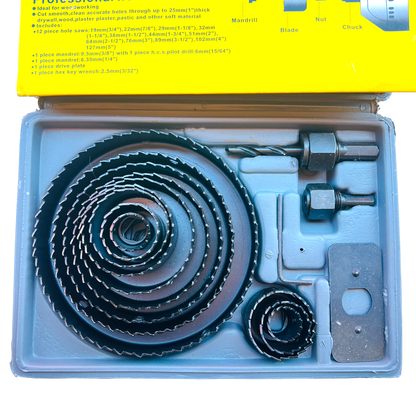 16pcs  Hole Saw Kit, 19mm-127mm  Wood, Plaster , Plastic , Drywall