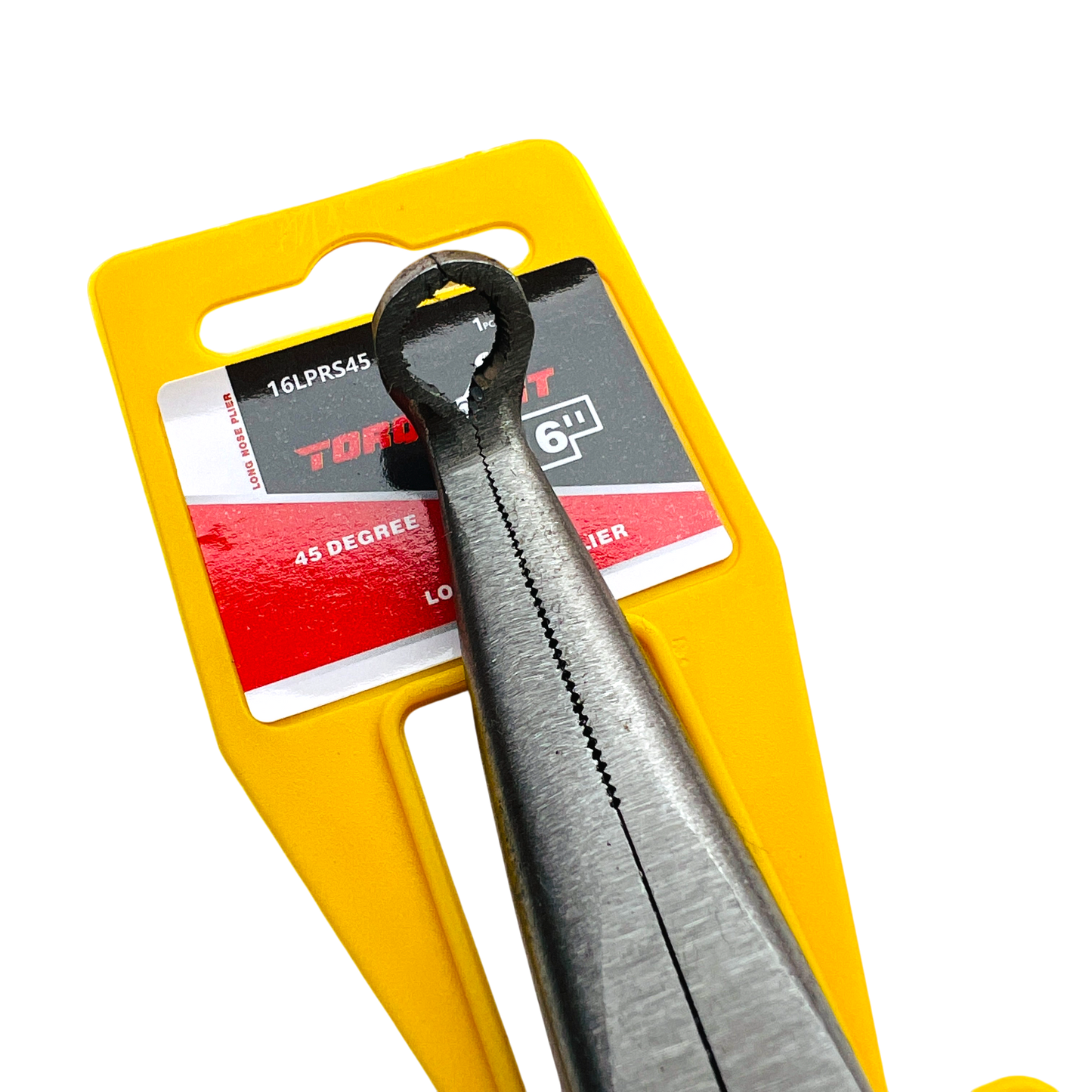 16" (406mm) 45 degree 6mm-RING Nose Hose Grip Plier , Pvc Grip , Grooved Jaw