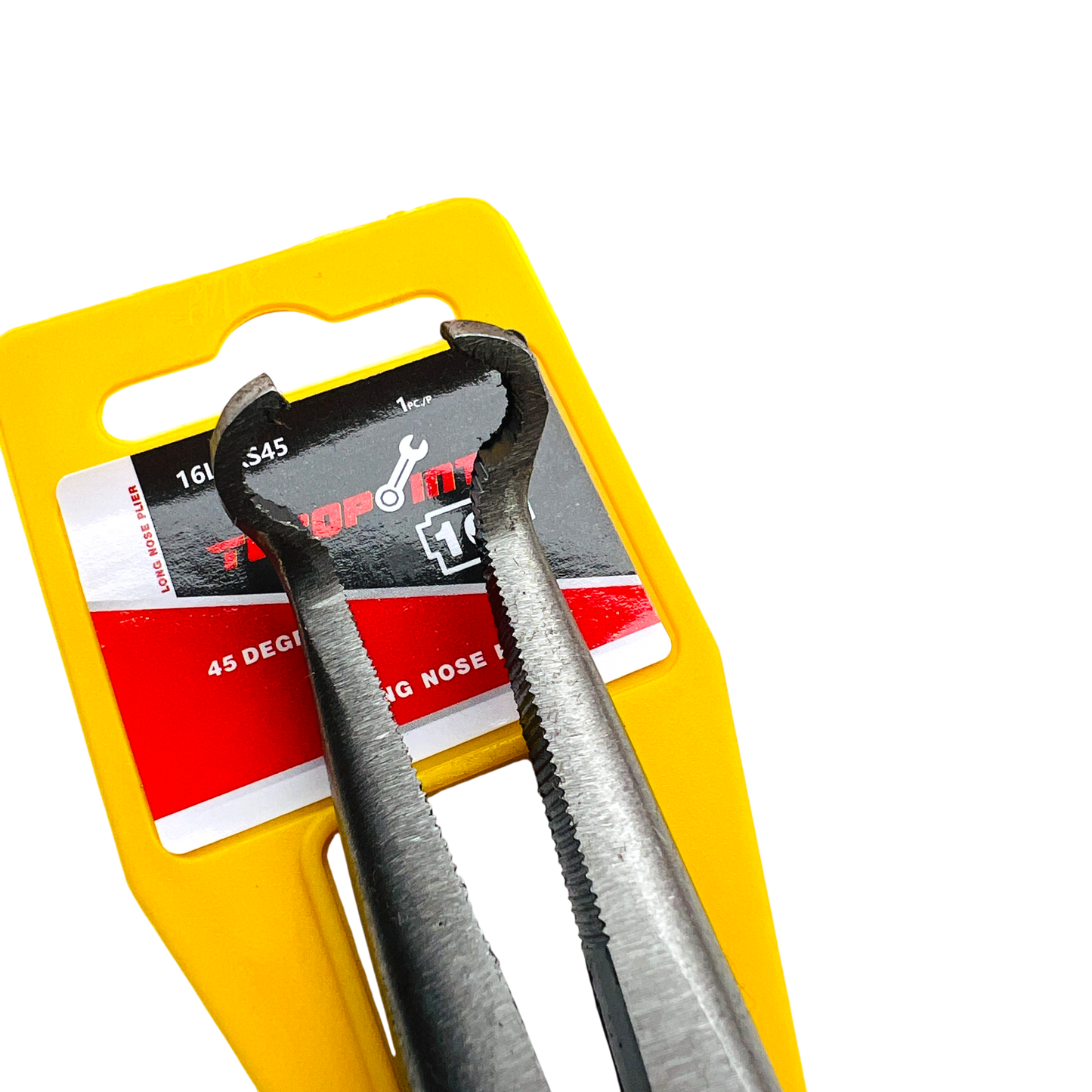 16" (406mm) 45 degree 6mm-RING Nose Hose Grip Plier , Pvc Grip , Grooved Jaw