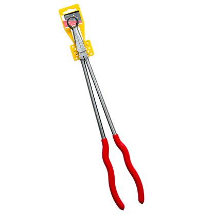 16" (406mm) 45 degree RING (19mm) Long Nose Plier , Pvc Grip , Grooved Jaw, Extra Reach