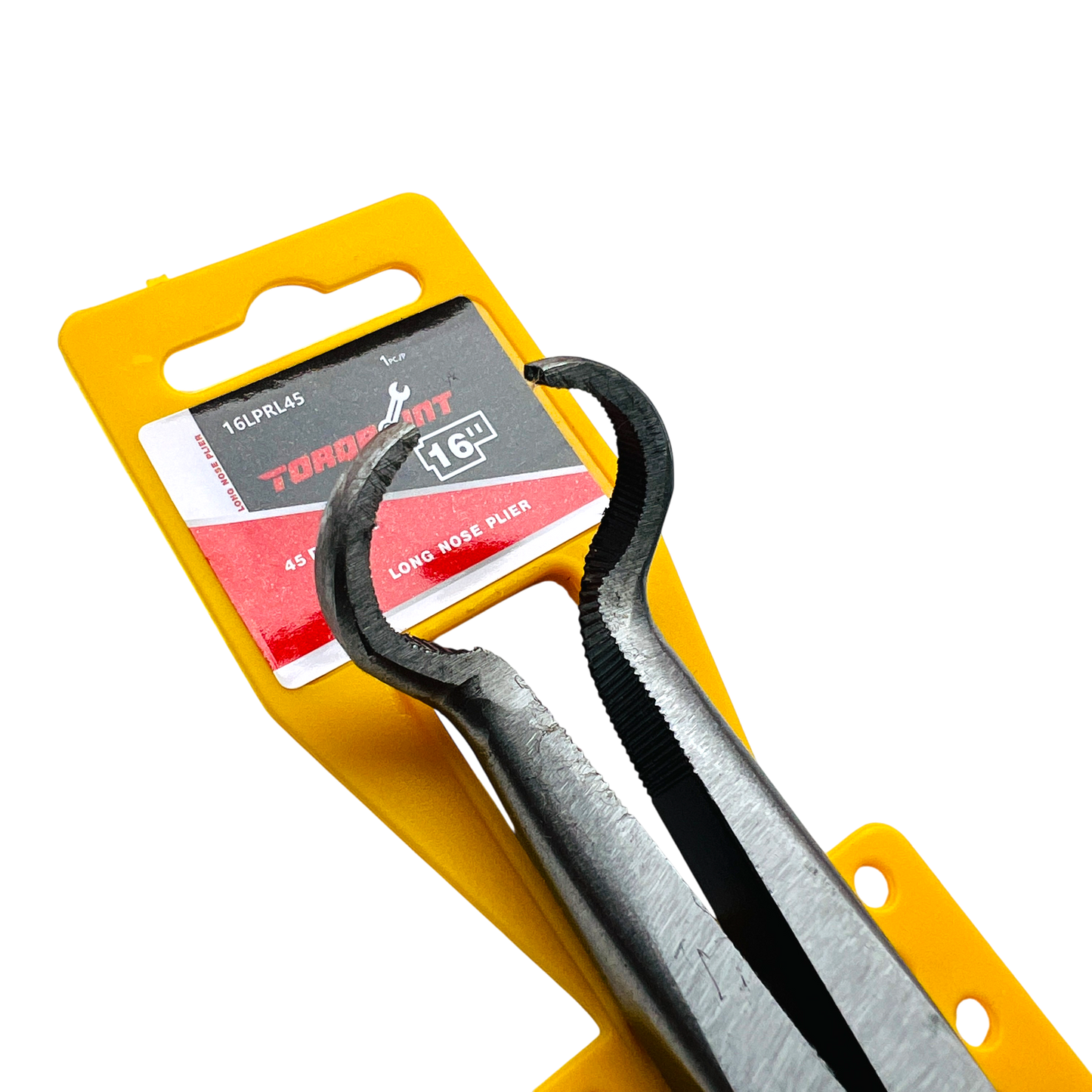 16" (406mm) 45 degree RING (19mm) Long Nose Plier , Pvc Grip , Grooved Jaw, Extra Reach