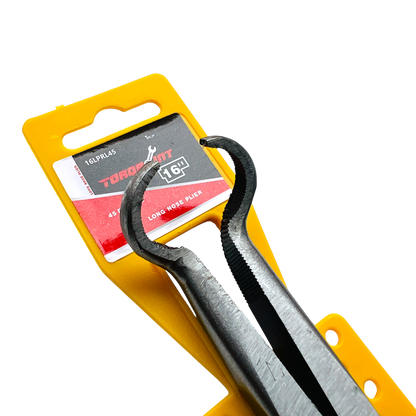 16" (406mm) 45 degree RING (19mm) Long Nose Plier , Pvc Grip , Grooved Jaw, Extra Reach