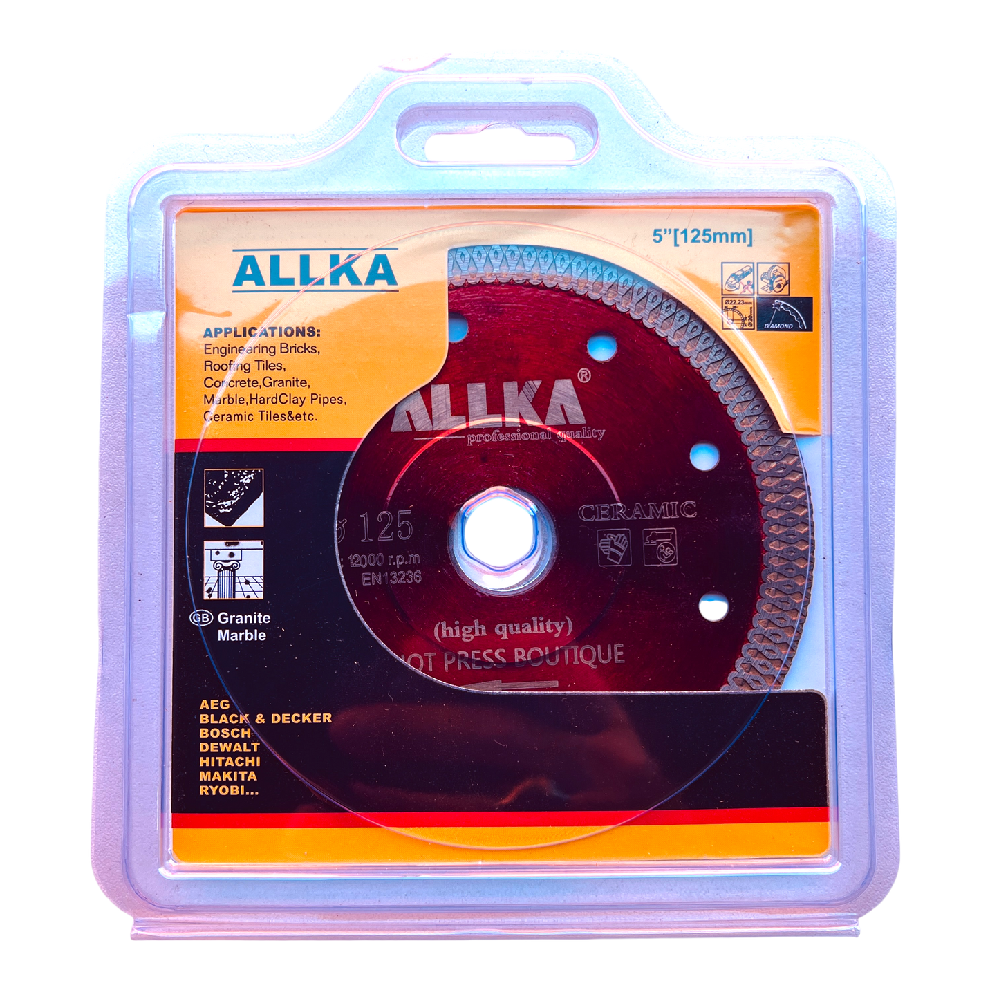 5" (125mm) ALLKA Ultra-thin Turbo Diamond Blade for Stone ,Tiles ,Concrete +++