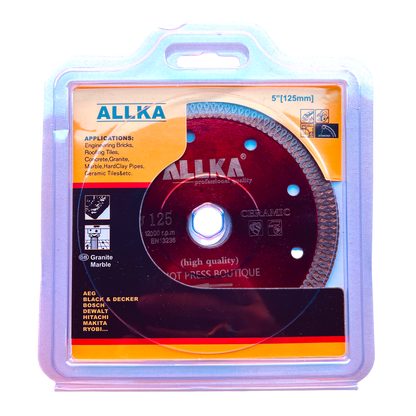 5" (125mm) ALLKA Ultra-thin Turbo Diamond Blade for Stone ,Tiles ,Concrete +++