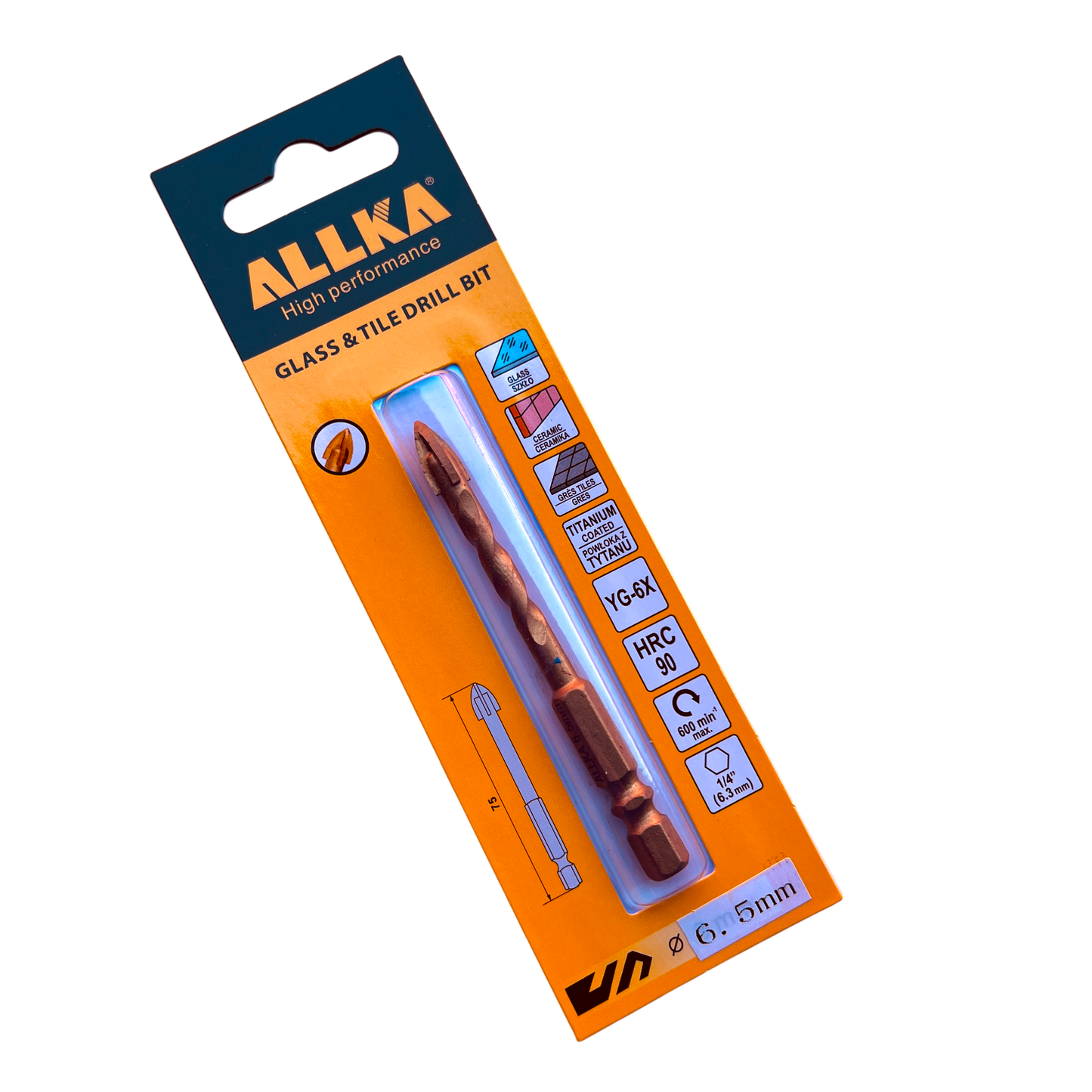 6mm & 8mm Tile & Glass Drill Bit , Hex Cross Flute , Ceramic & Glass ++