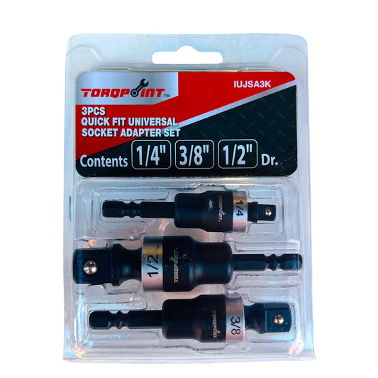 Taiwan 3pcs 1/4" , 3/8" , 1/2"  Quick Fit Universal Socket Adapter Extension Set Flexible