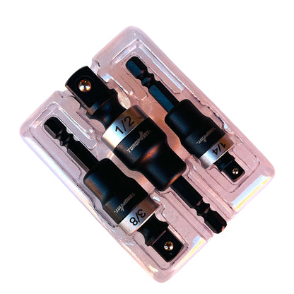 Taiwan 3pcs 1/4" , 3/8" , 1/2"  Quick Fit Universal Socket Adapter Extension Set Flexible