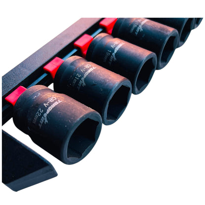 Torqpoint 10pc 1/2" Drive Shallow Metric Impact Socket Set 10-22mm Hanger Pack