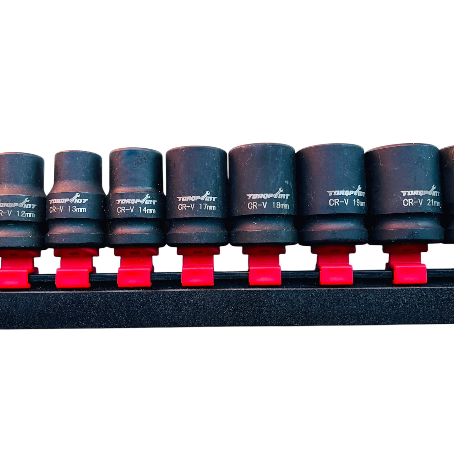 Torqpoint 10pc 1/2" Drive Shallow Metric Impact Socket Set 10-22mm Hanger Pack