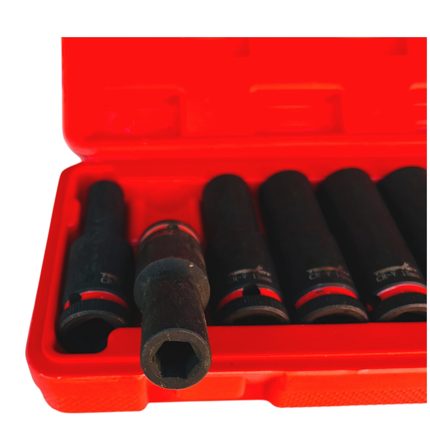10pc 1/2" Drive METRIC Deep Impact Socket Set 8-24mm Blow Mold Case Torqpoint